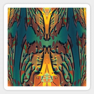 Fox Fire- Art Deco Fantasy Pattern Magnet